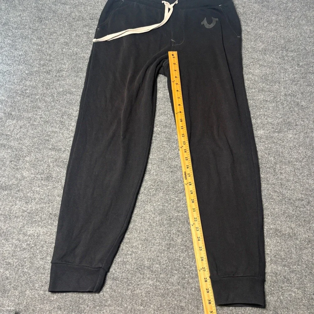 True Religion Men's Large‎ Black Classic Logo Jogger Sweatpants
